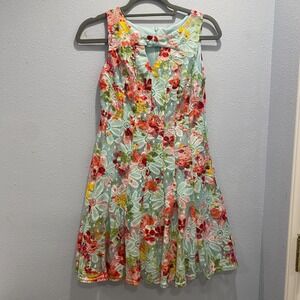 R&K Floral Lace Dress Sleeveless‎ Party Cocktail Dress Mint Pink 2P